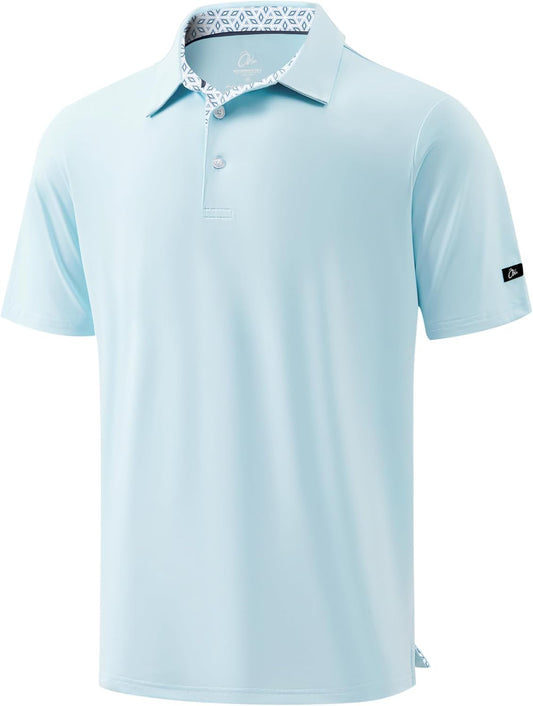 Obla Mens Golf Shirt Short Sleeve Dry Fit Collared Polo Shirts