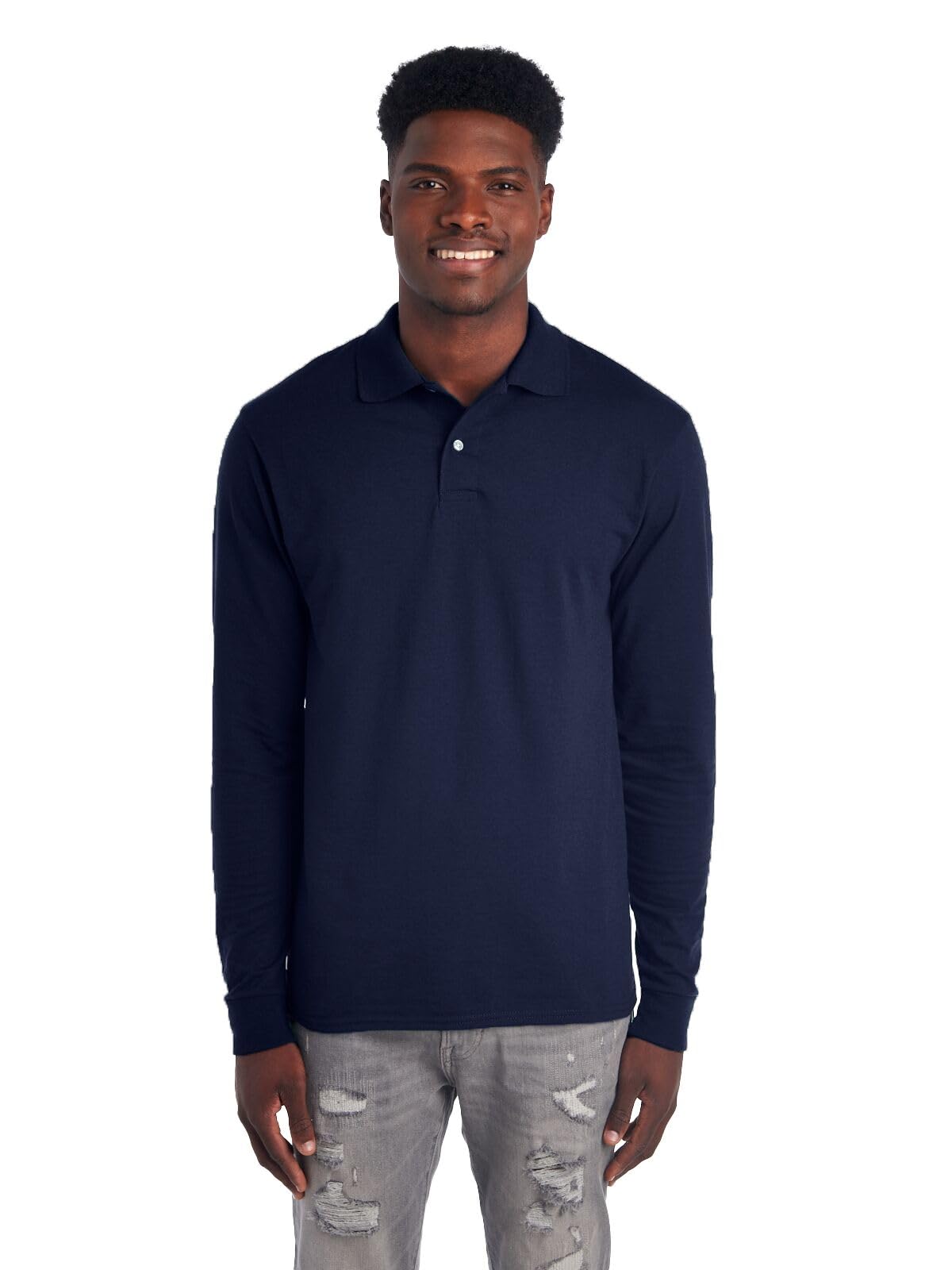 Jerzees Men's Dri Power Cotton Blend Polo Shirts, Moisture Wicking for All Day Comfort, Short or Long Sleeve