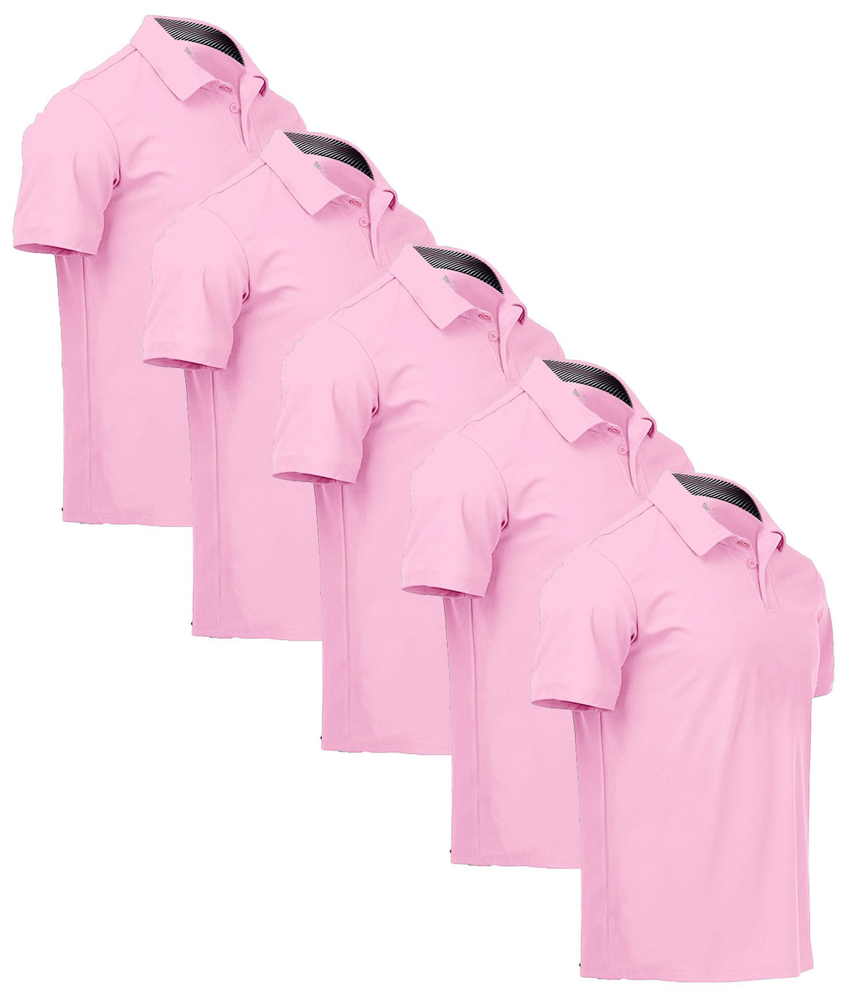 ZITY 5 Pack Mens Golf Shirt Short Sleeve UPF 50+ Print Patterns Casual Polo