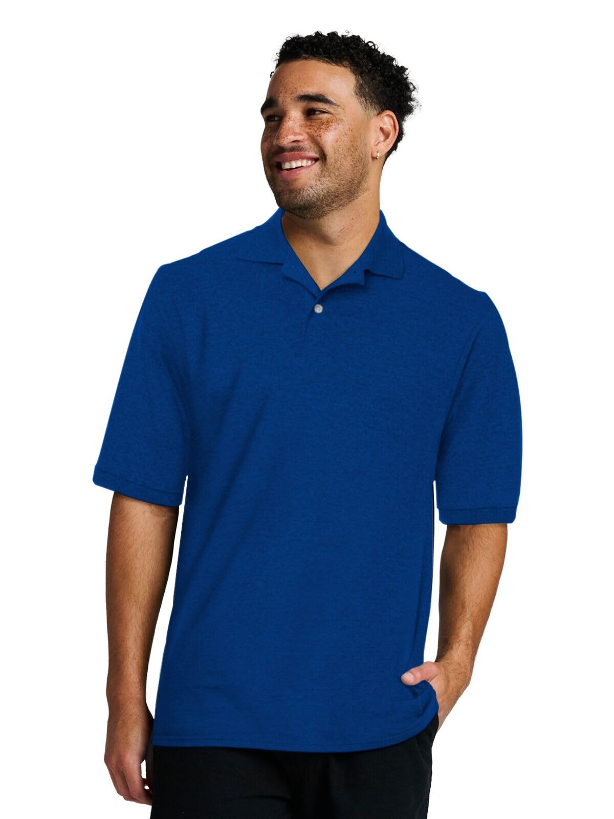 Jerzees Men's Dri Power Cotton Blend Polo Shirts, Moisture Wicking for All Day Comfort, Short or Long Sleeve