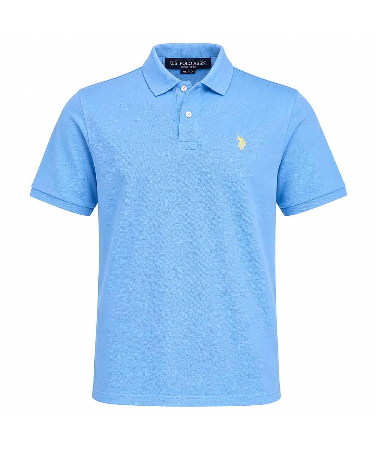 U.S. Polo Assn. Men's Classic Polo Shirt, Two-Button Closure Pique Polo Shirt, Summer Fashion Golf Shirt
