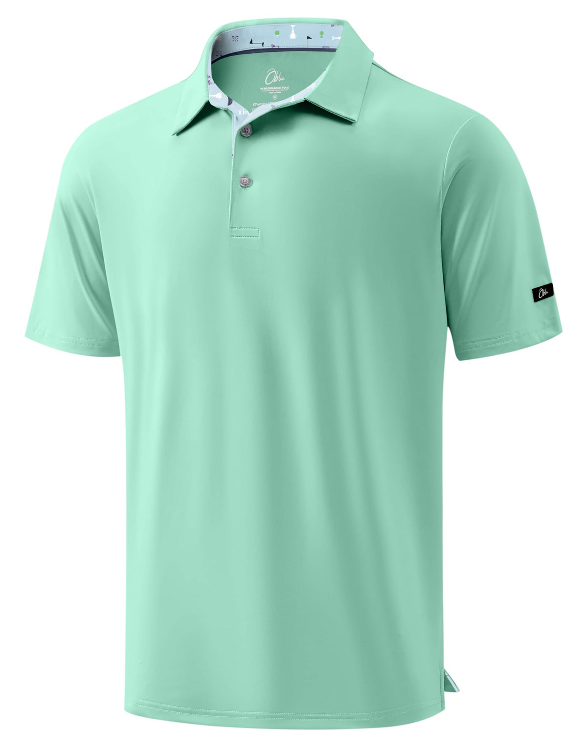 Obla Mens Golf Shirt Short Sleeve Dry Fit Collared Polo Shirts