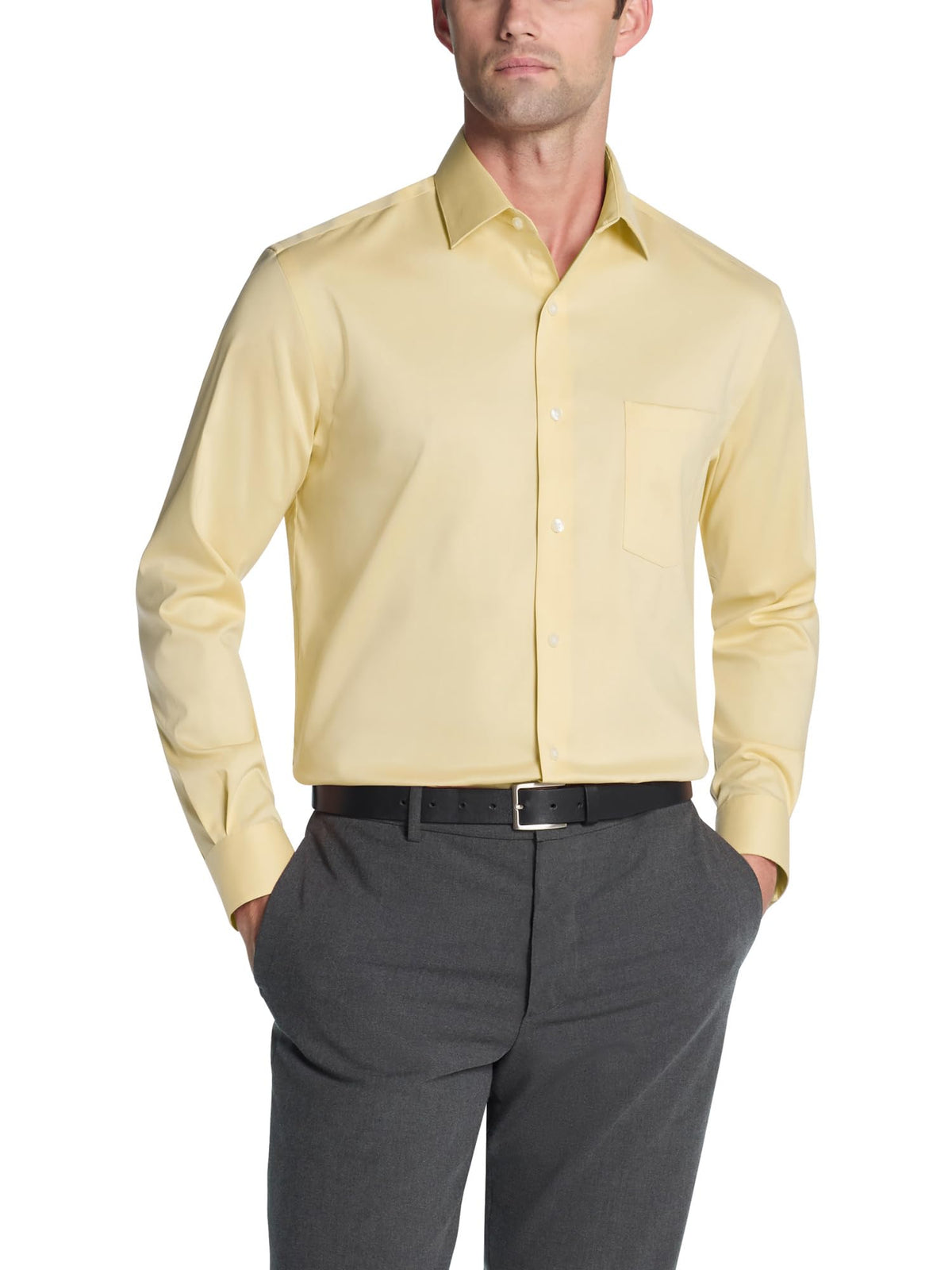 Van Heusen Men's Van Heusen Men's Dress Shirt Regular Fit Ultra Wrinkle Free Flex Collar Stretch Solid