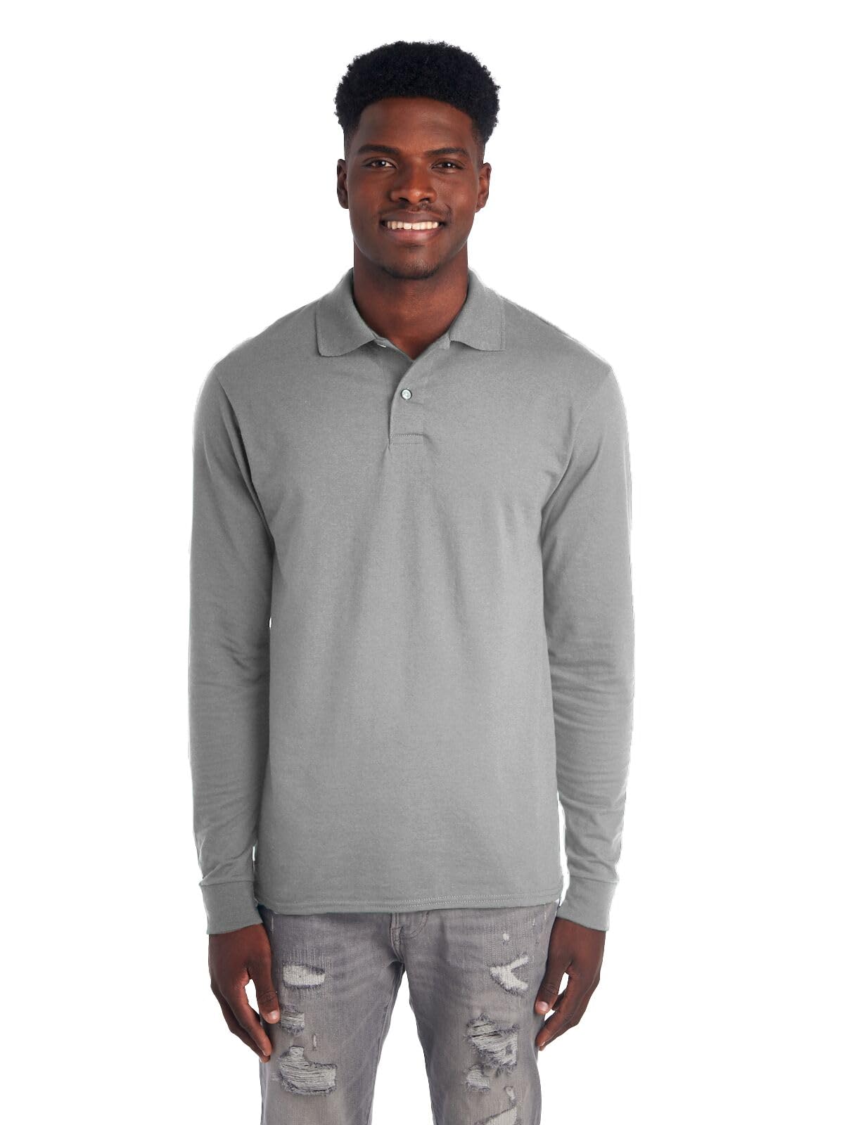 Jerzees Men's Dri Power Cotton Blend Polo Shirts, Moisture Wicking for All Day Comfort, Short or Long Sleeve