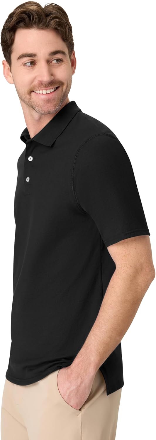 Hanes mens X-temp Performance Polo, Cotton Blend Sport Shirt for Men With Odor Control