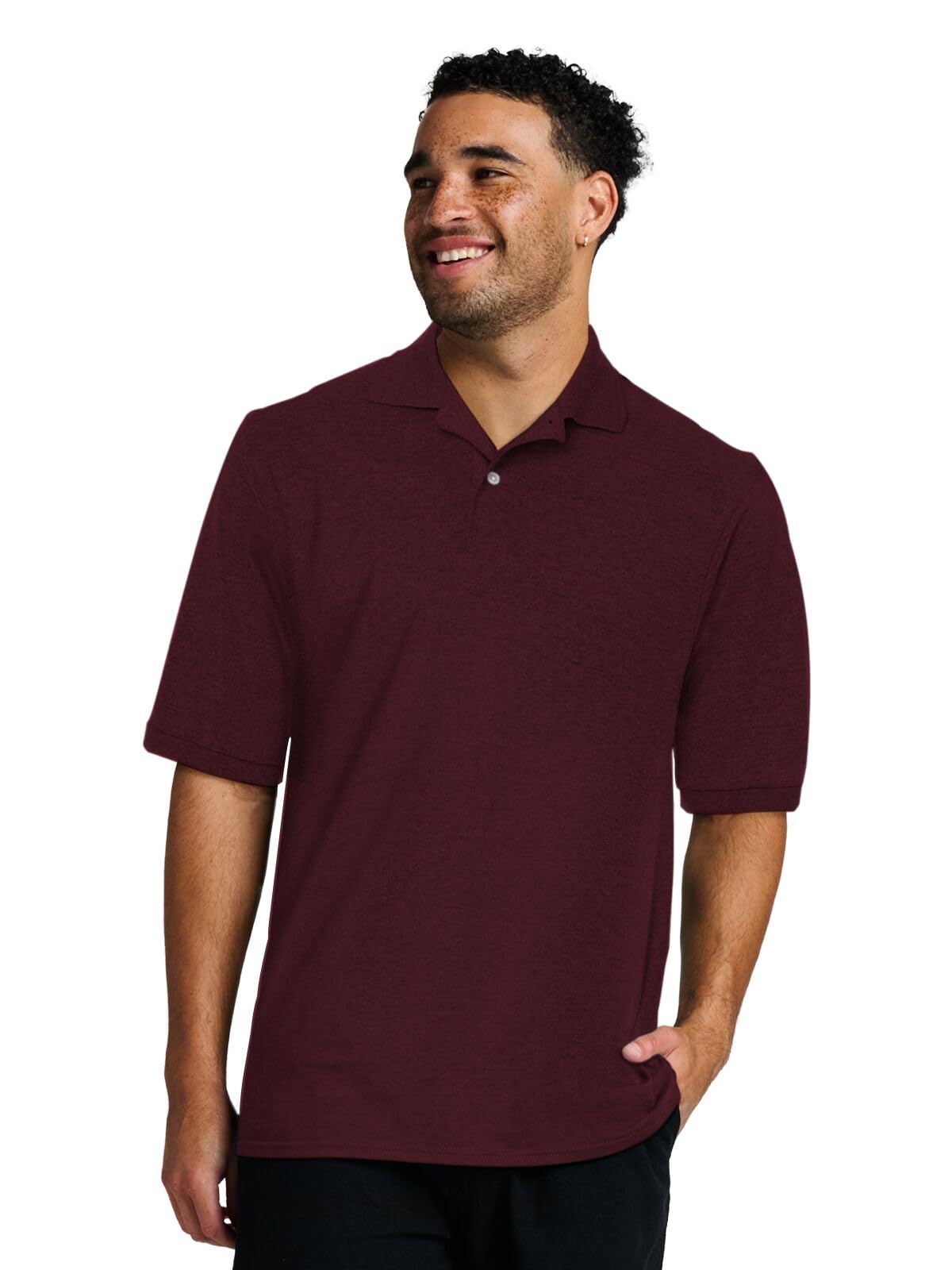 Jerzees Men's Dri Power Cotton Blend Polo Shirts, Moisture Wicking for All Day Comfort, Short or Long Sleeve