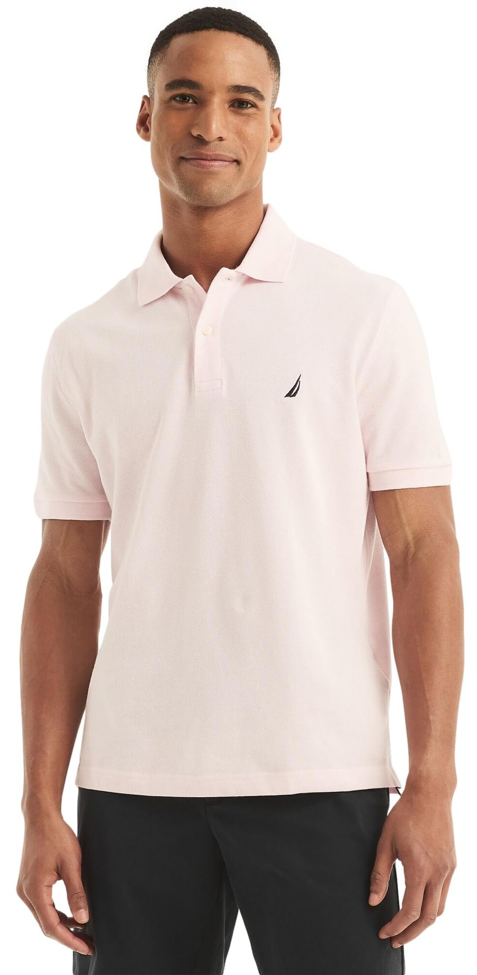 Nautica Men's Classic Short Sleeve Solid Performance Deck Polo Shirt
