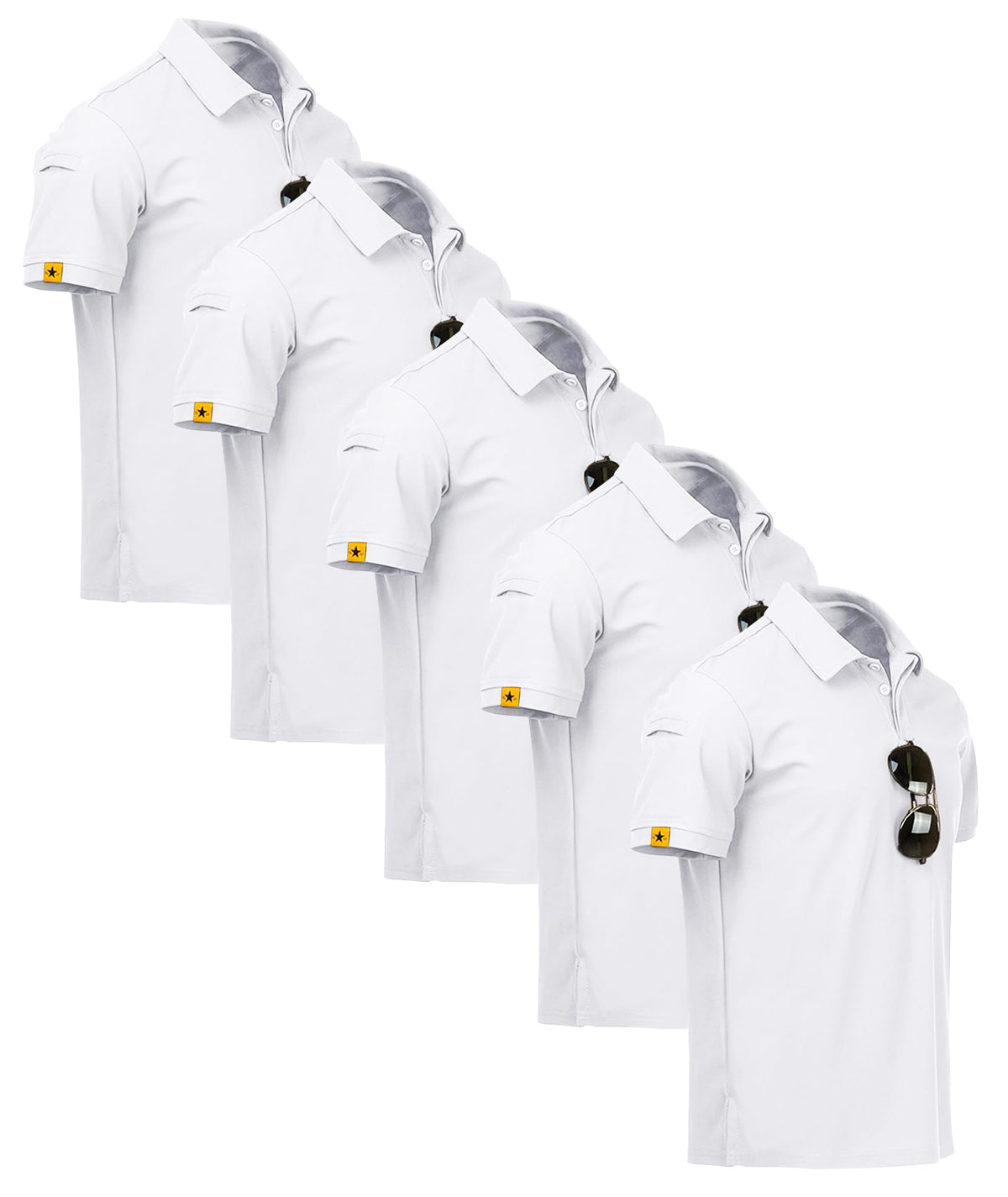 ZITY 5 Pack Mens Polo Shirt Short Sleeve Moisture Wicking Golf T-Shirt