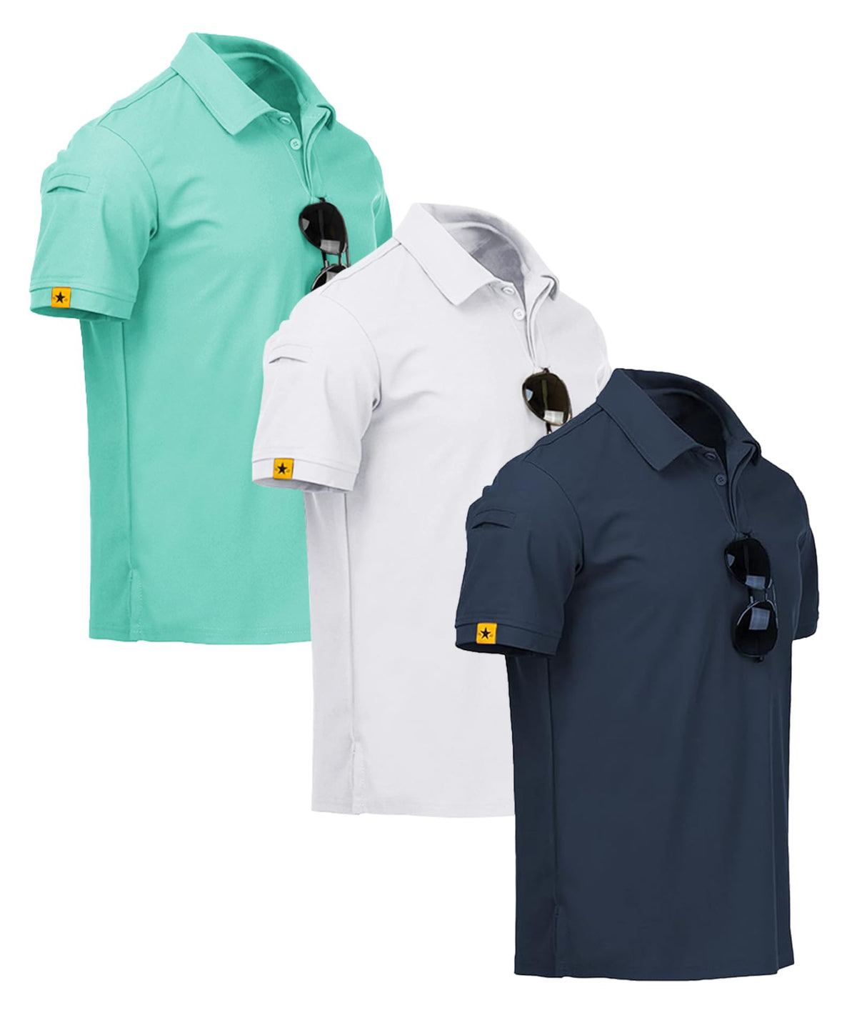 ZITY 3 Pack Mens Golf Polo Shirts Short Sleeve Business Casual T-Shirts