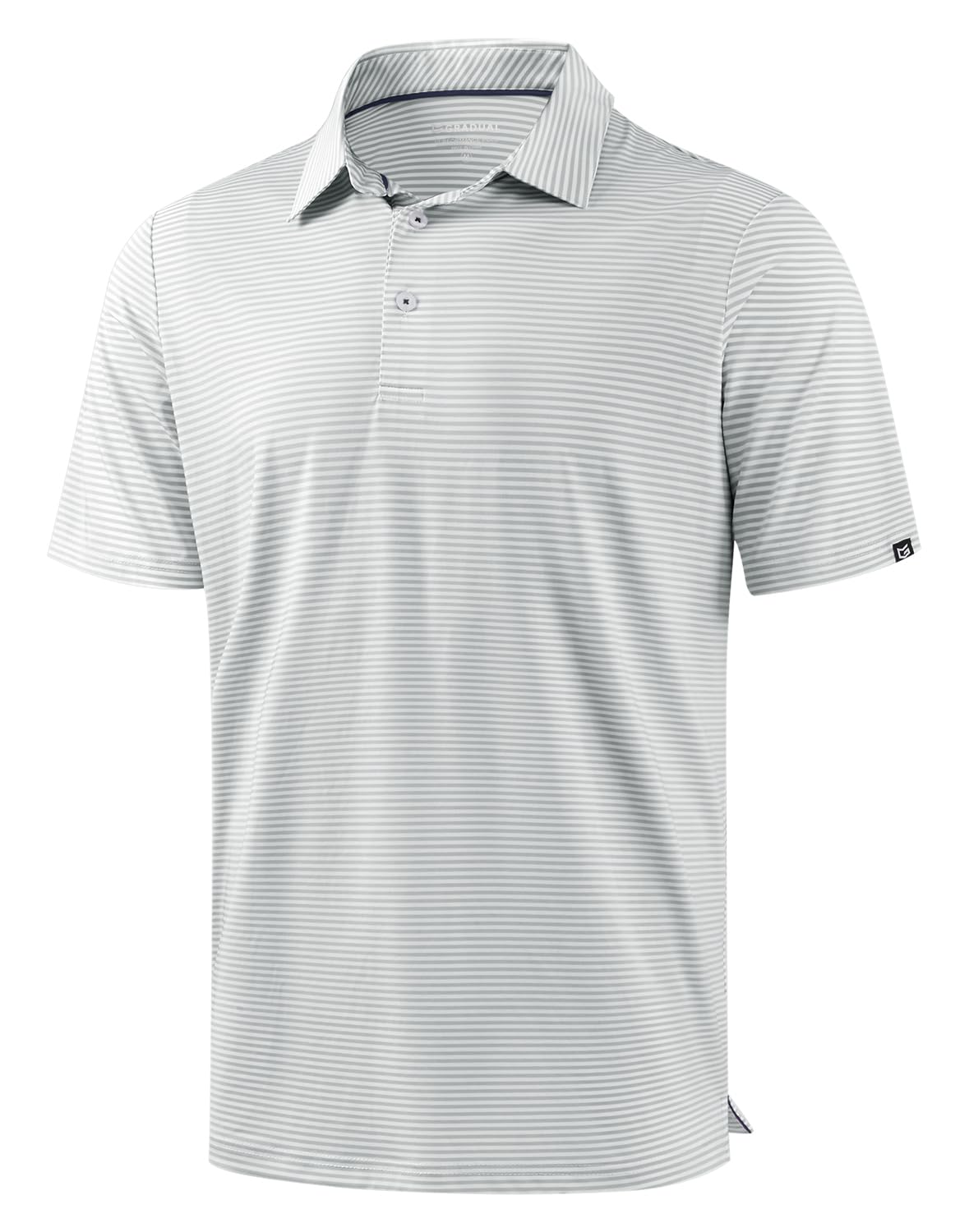 Mens Golf Shirt Dry Fit Performance Short Sleeve Striped Polo Shirts