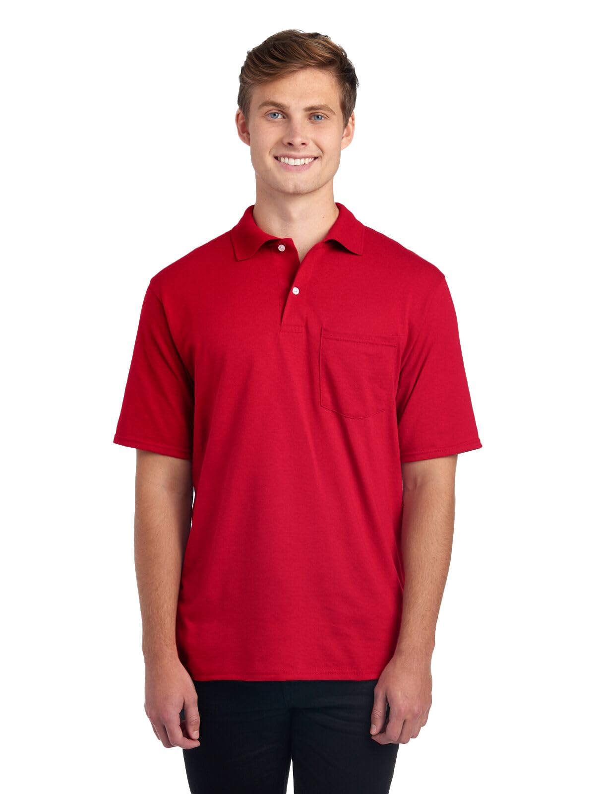 Jerzees Men's Dri Power Cotton Blend Polo Shirts, Moisture Wicking for All Day Comfort, Short or Long Sleeve