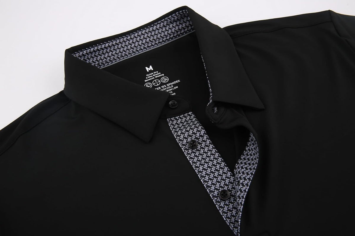 Alex Vando Mens Golf Shirt Quick-Dry Solid Short Sleeve Polo Shirts