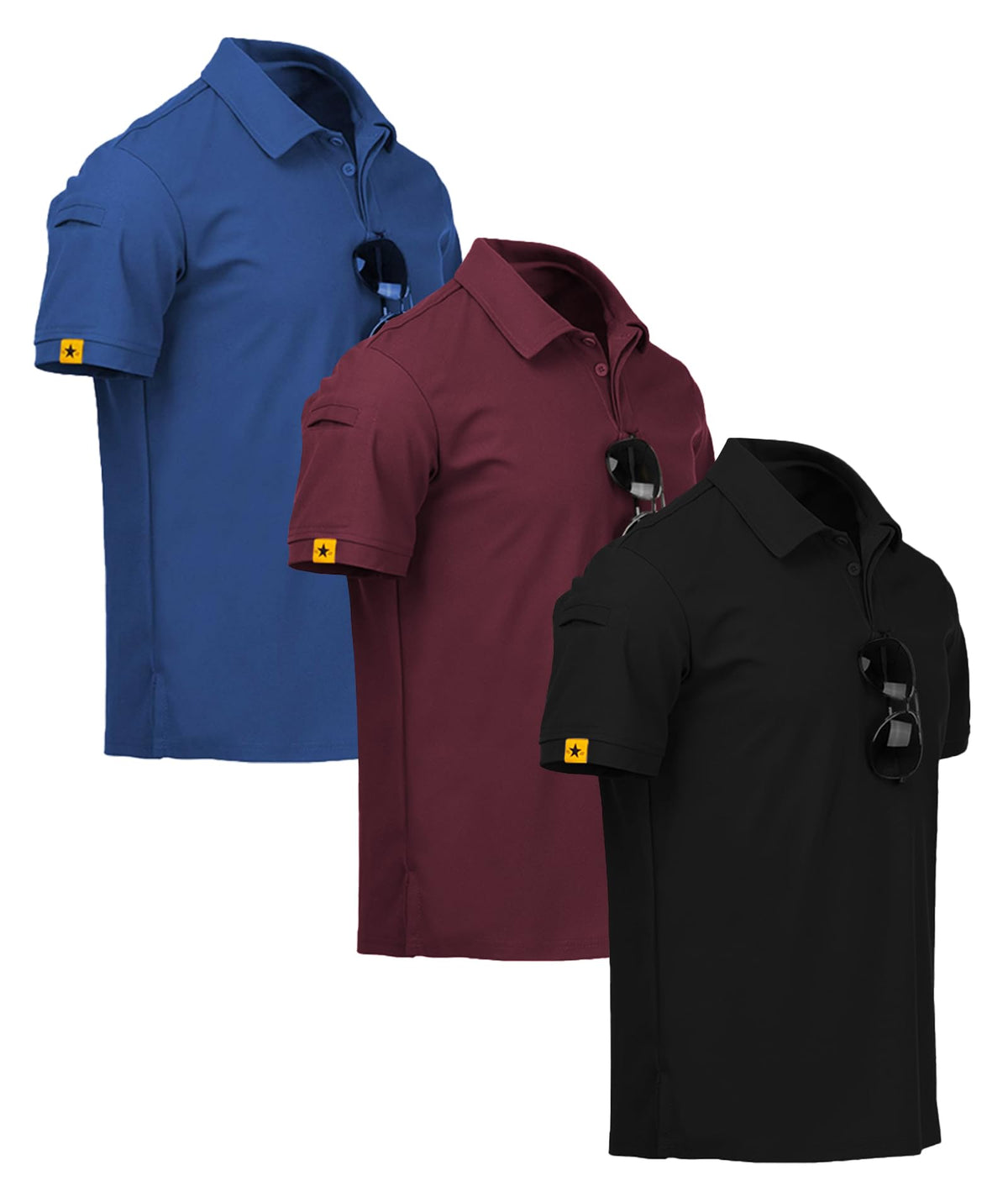 ZITY 3 Pack Mens Golf Polo Shirts Short Sleeve Business Casual T-Shirts