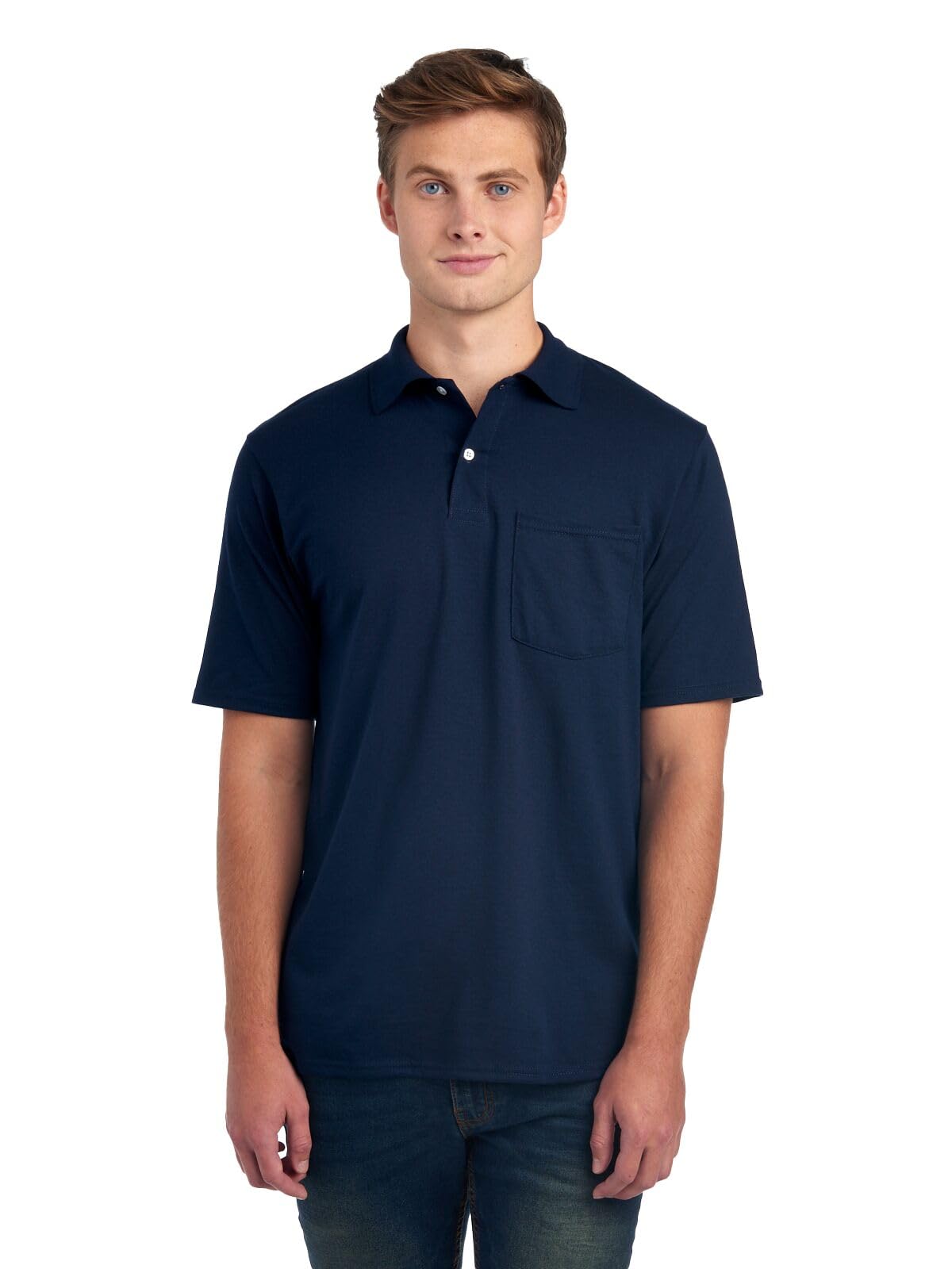 Jerzees Men's Dri Power Cotton Blend Polo Shirts, Moisture Wicking for All Day Comfort, Short or Long Sleeve