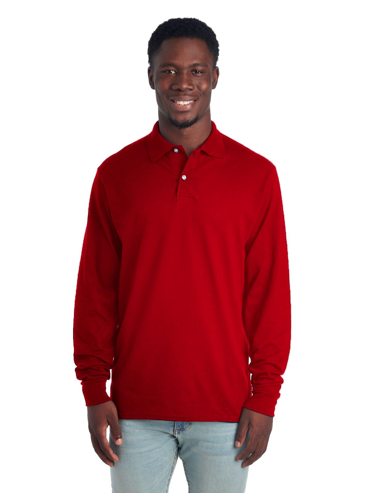 Jerzees Men's Dri Power Cotton Blend Polo Shirts, Moisture Wicking for All Day Comfort, Short or Long Sleeve