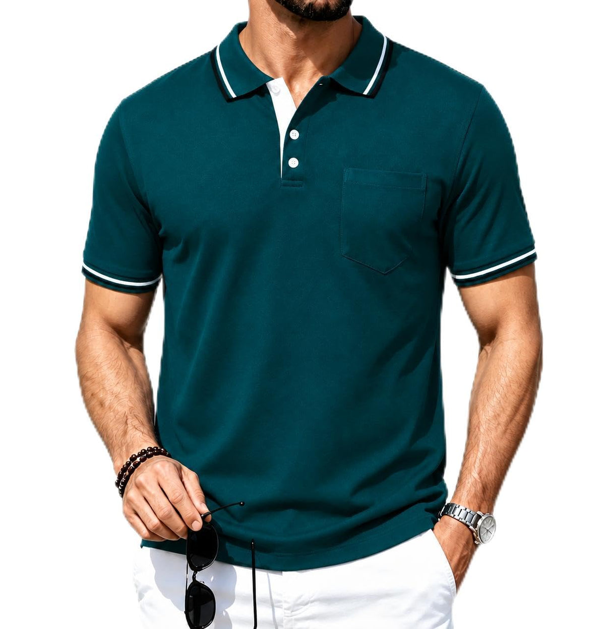 ZITY Men Polo Shirts Short Sleeve Athletic Golf Polos with Pocket
