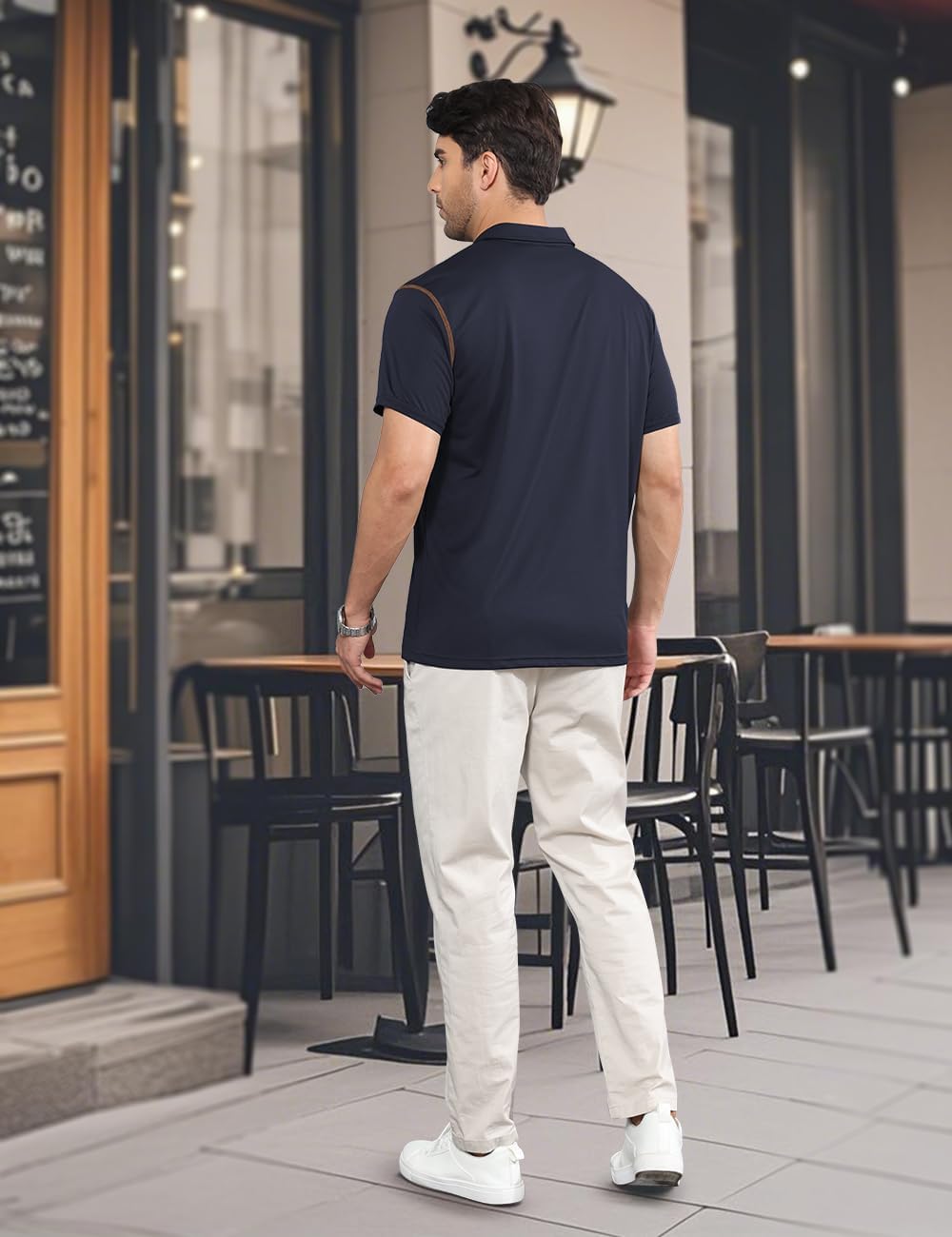 Men's Polo Shirts Short Sleeve Golf Polo T Shirt Lightweight Casual Button Down Shirts Summer Collared with Pocket