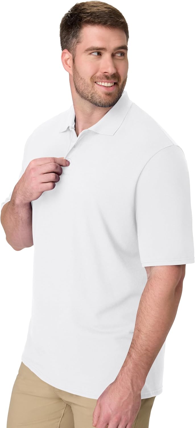 Hanes Men’s X-Temp Short Sleeve Polo Shirt, Midweight Men's Shirt