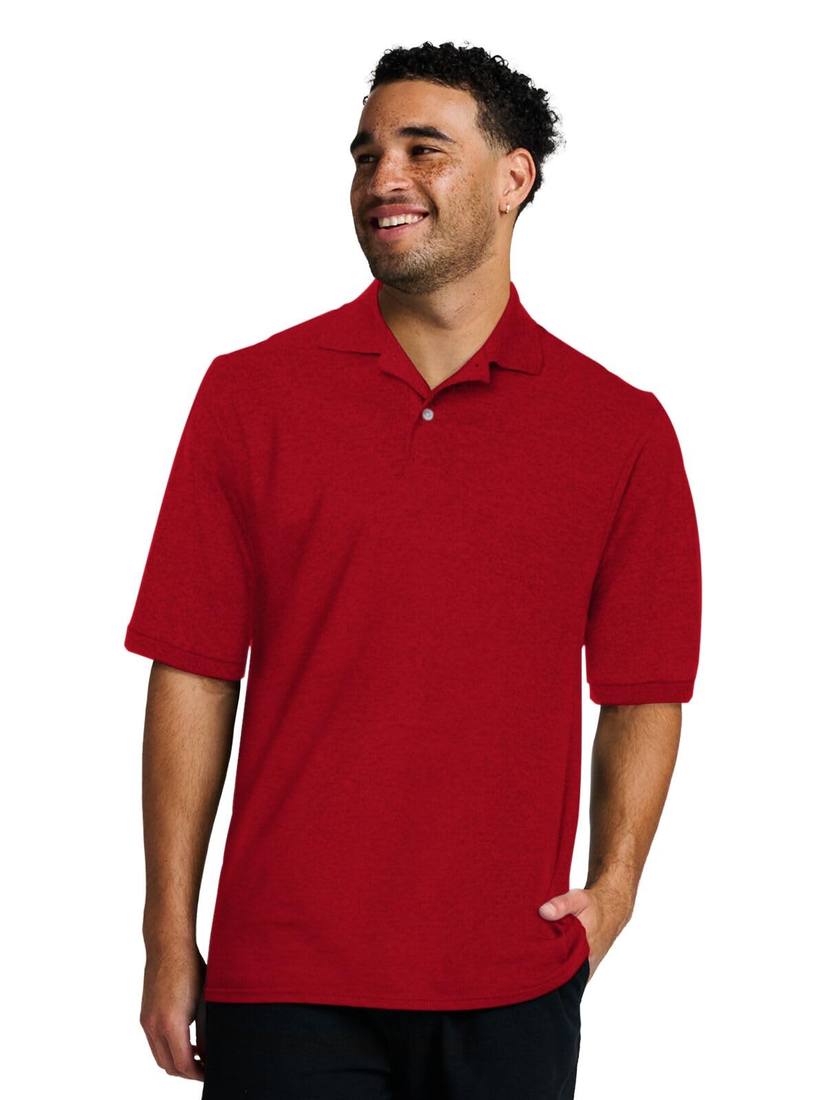 Jerzees Men's Dri Power Cotton Blend Polo Shirts, Moisture Wicking for All Day Comfort, Short or Long Sleeve
