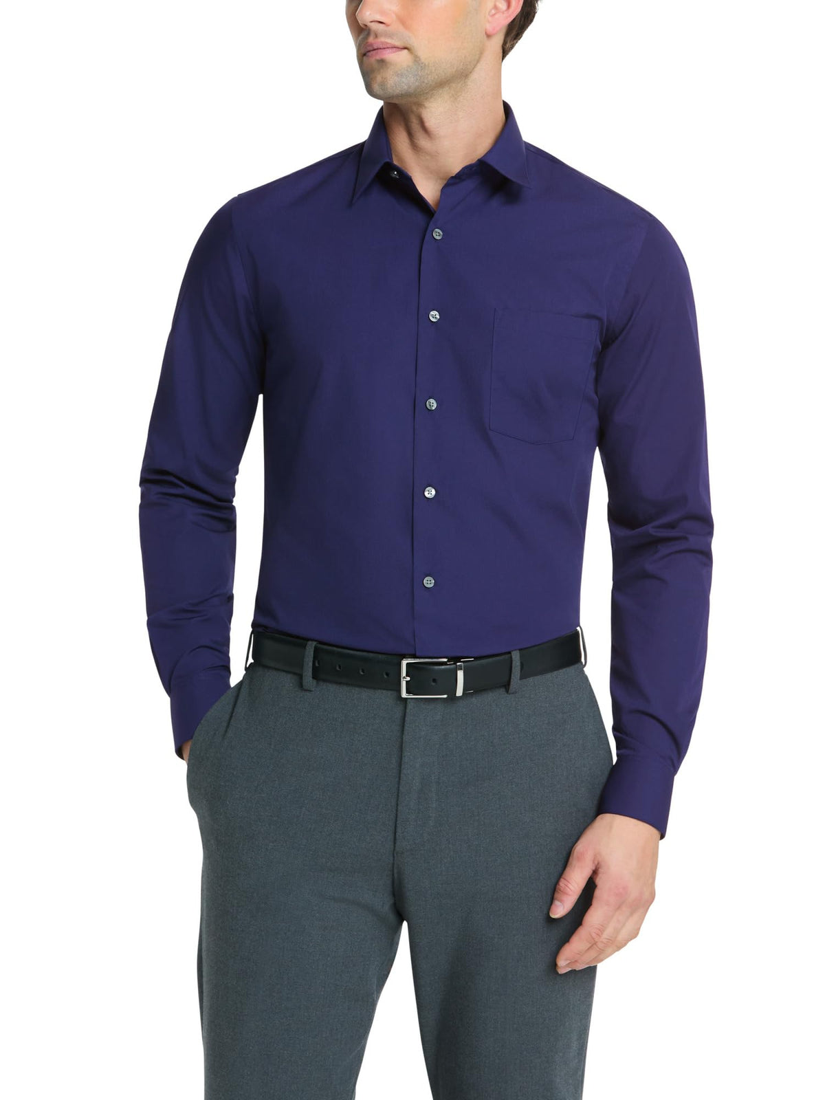 Van Heusen Men's Dress Shirt Fitted Poplin Solid