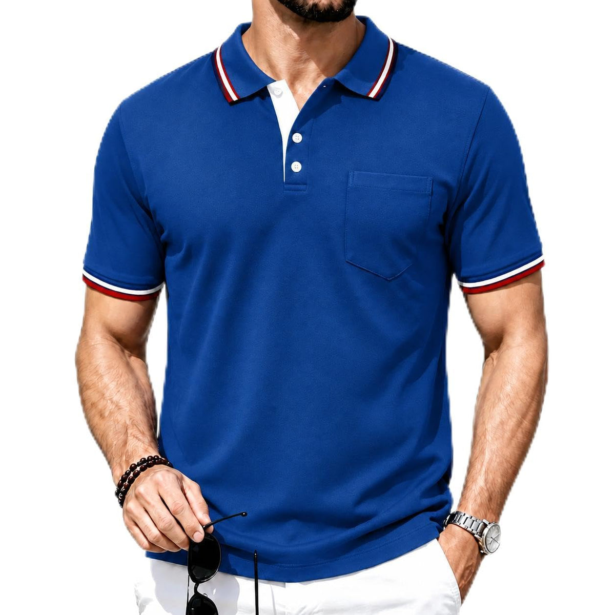 ZITY Men Polo Shirts Short Sleeve Athletic Golf Polos with Pocket