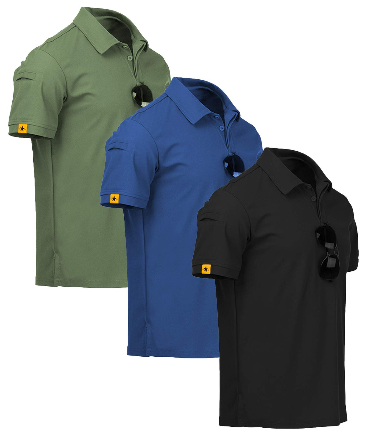 ZITY 3 Pack Mens Golf Polo Shirts Short Sleeve Business Casual T-Shirts