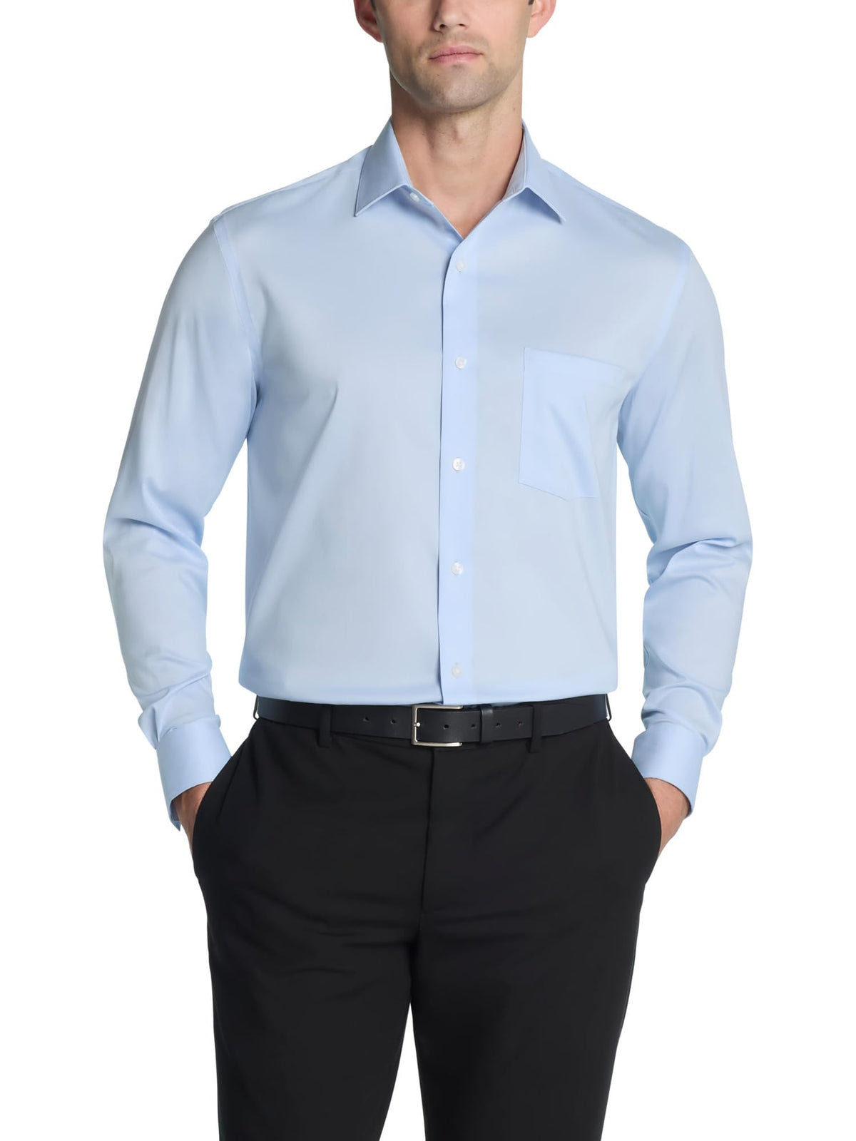 Van Heusen Men's Van Heusen Men's Dress Shirt Regular Fit Ultra Wrinkle Free Flex Collar Stretch Solid