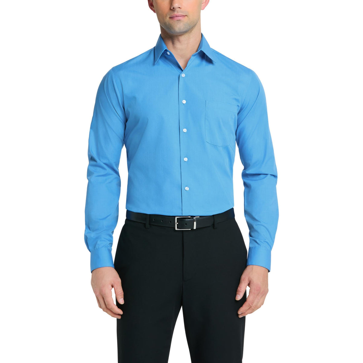 Van Heusen Men's Dress Shirt Fitted Poplin Solid
