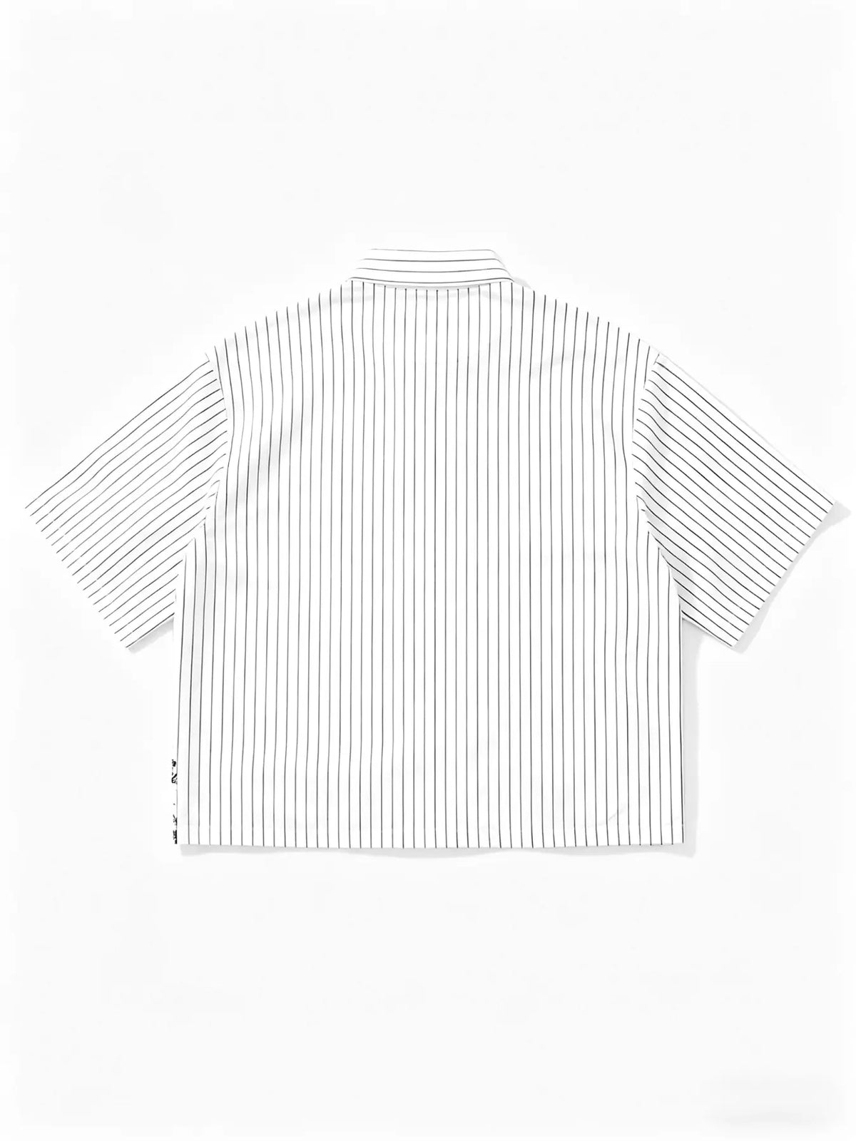 2Pcs Y2K Religious Saint Print Striped Short Sleeve Button Up Shirt With Tie Set, Gothic Streetwear Oversized Top For Men Women Daily Casual Festival Party