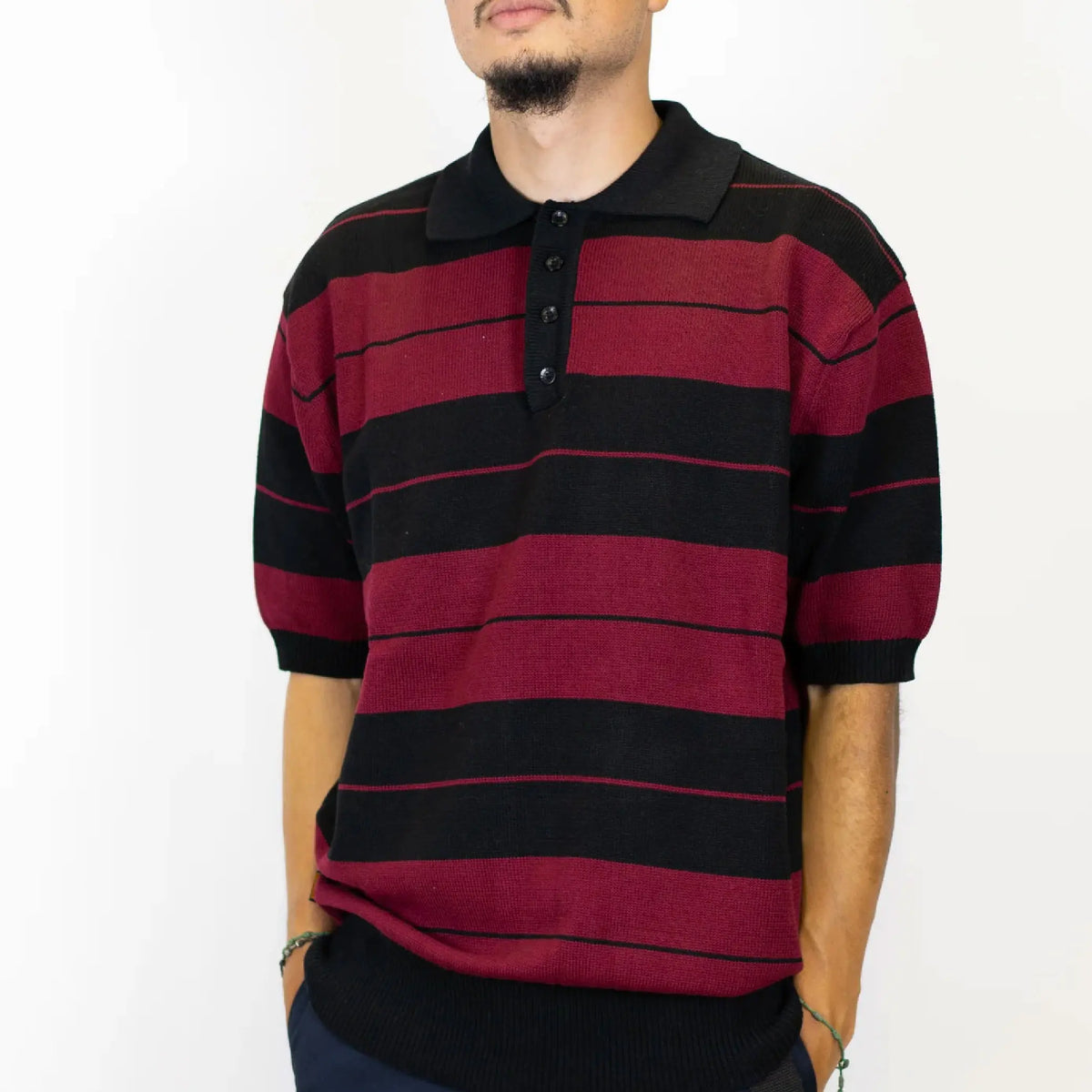 FB County Men's Charlie Brown Shirts FBCOUNTY Stripe Short Sleeve Shirt Casual Polo Shirt Collard Shirts Casual Chicano Biker Car Show Fashion Hip Hop