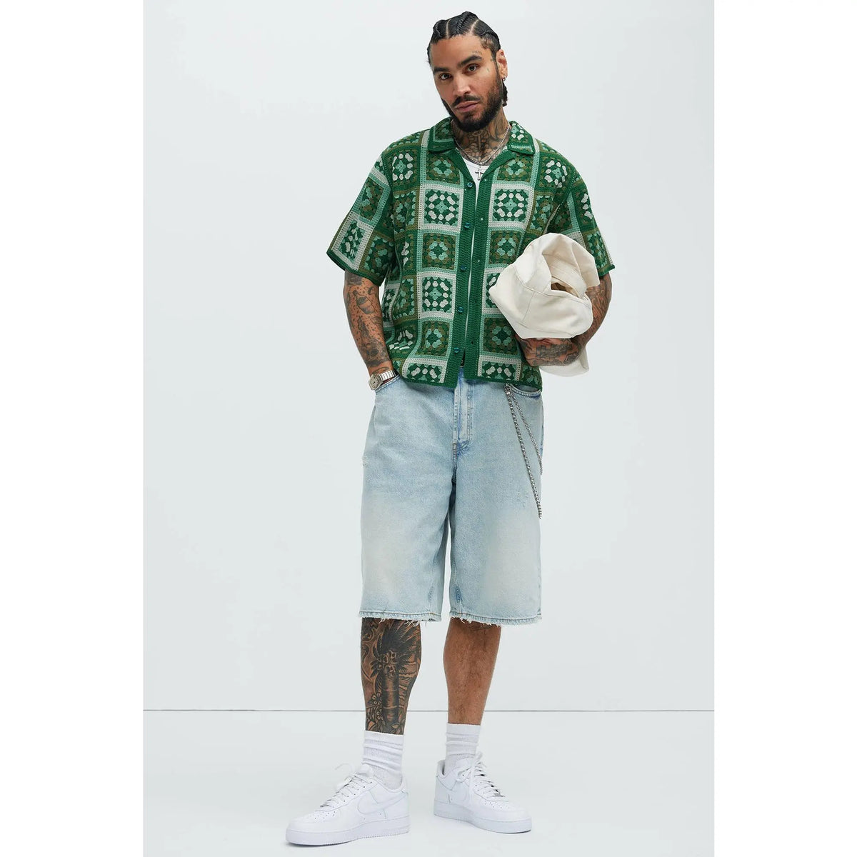 Nolan Textured Shirt - Green/combo