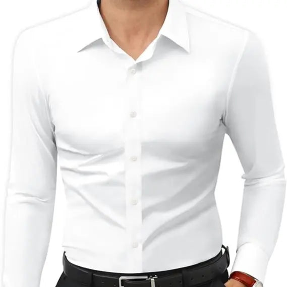 Alimens&Gentle Dress Shirts 16-Way Stretch Slim Fit Long Sleeve Button Down Business Casual Shirts Wrinkle Free Traveler Shirts Top Menswear sohochic style