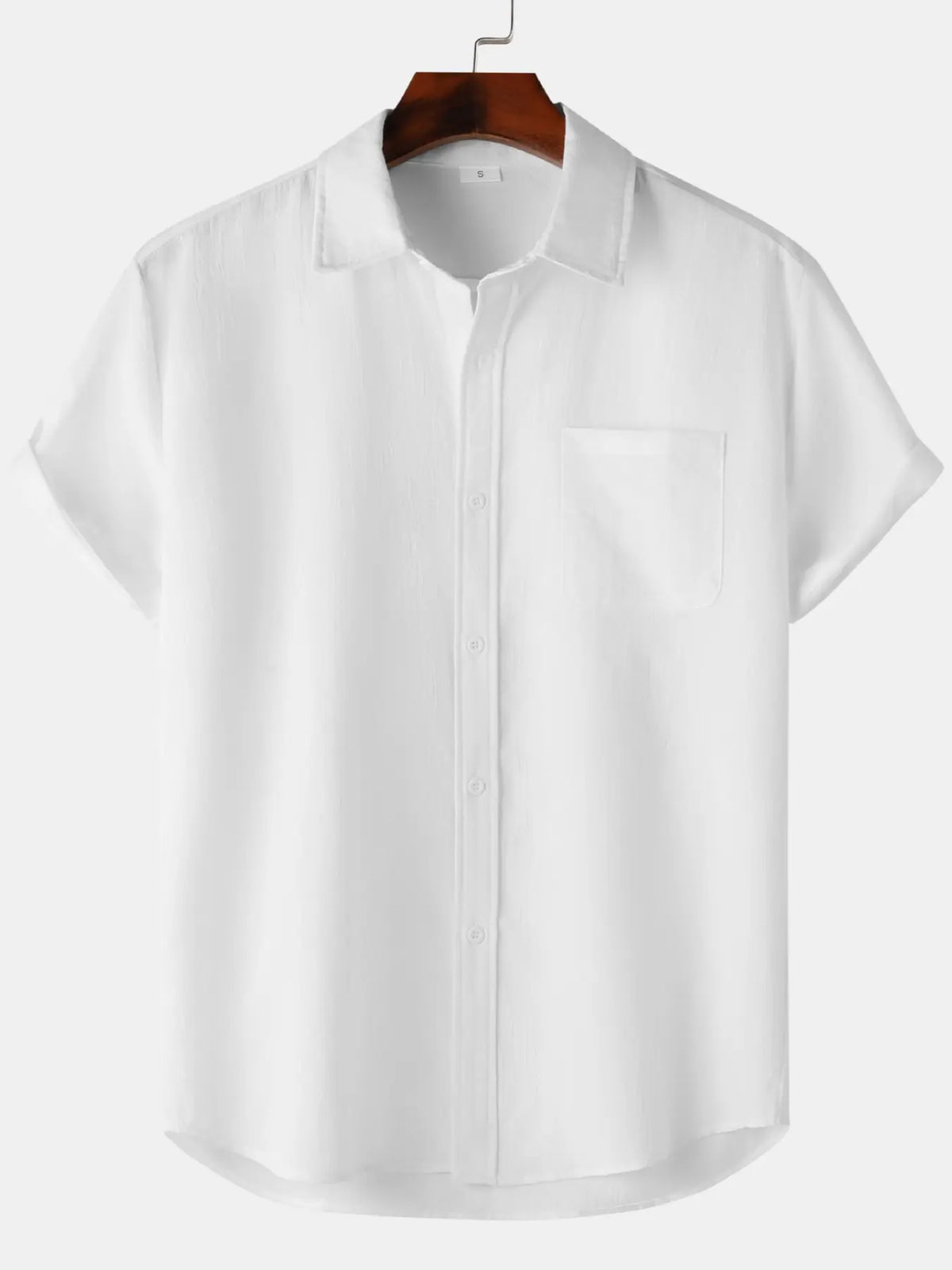 Men's Linen Short Sleeve Shirt, Casual Classic Button Front Plain Solid Color, Ideal for Daily Wear and Special Occasions, Easy Care and Comfortable Fit