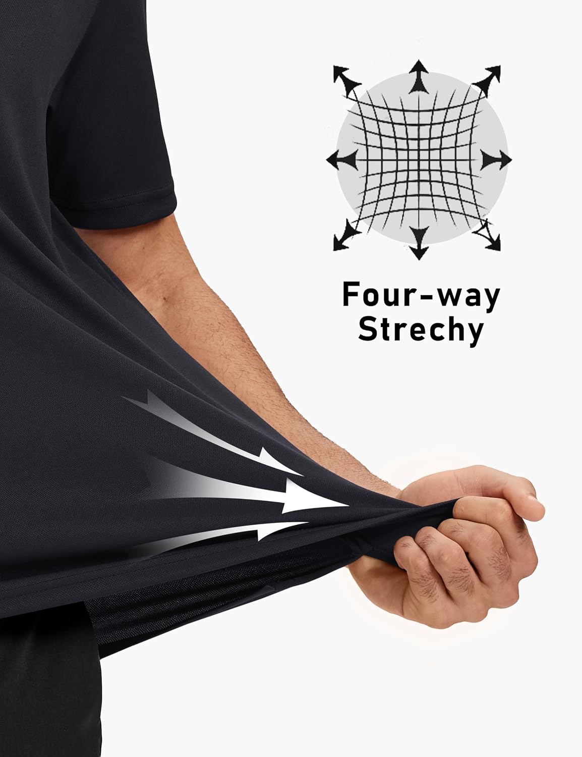 TACVASEN Mens Polo Shirts Short Sleeve Quick Dry Collared Shirt Performance Pique Polos for Athletic Tactical Golf Work
