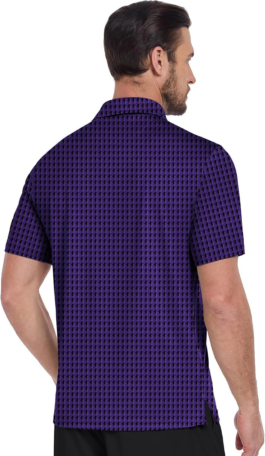 ZITY Men's Golf Shirts Short Sleeve Print Patterns Casual Collared Polo