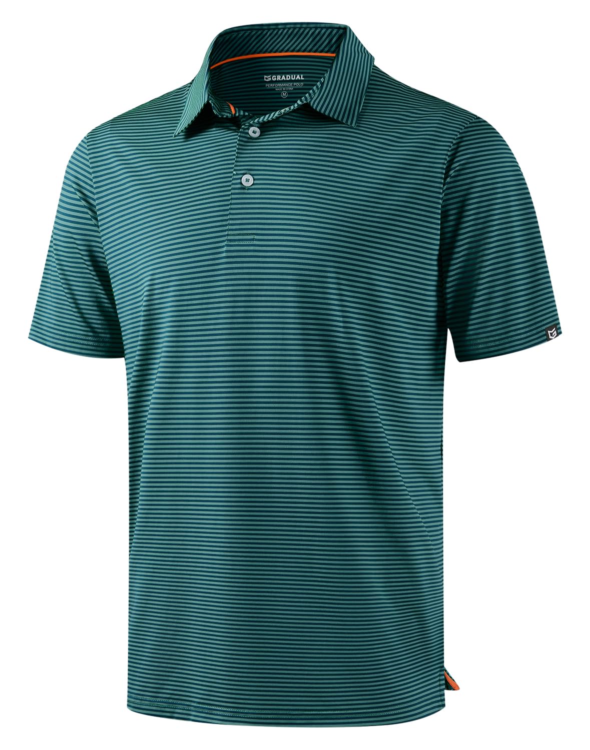 Mens Golf Shirt Dry Fit Performance Short Sleeve Striped Polo Shirts