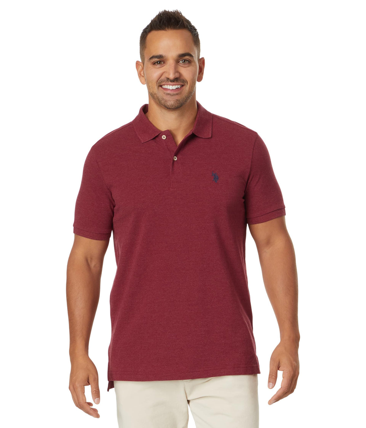 U.S. Polo Assn. Men's Classic Polo Shirt, Two-Button Closure Pique Polo Shirt, Summer Fashion Golf Shirt
