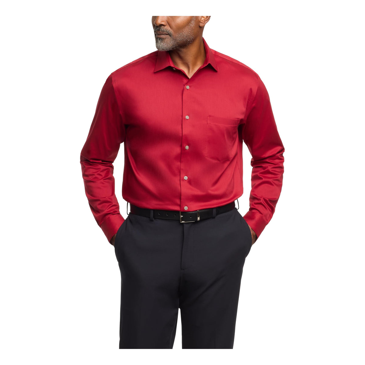 Van Heusen Men's Van Heusen Men's Dress Shirt Regular Fit Ultra Wrinkle Free Flex Collar Stretch Solid