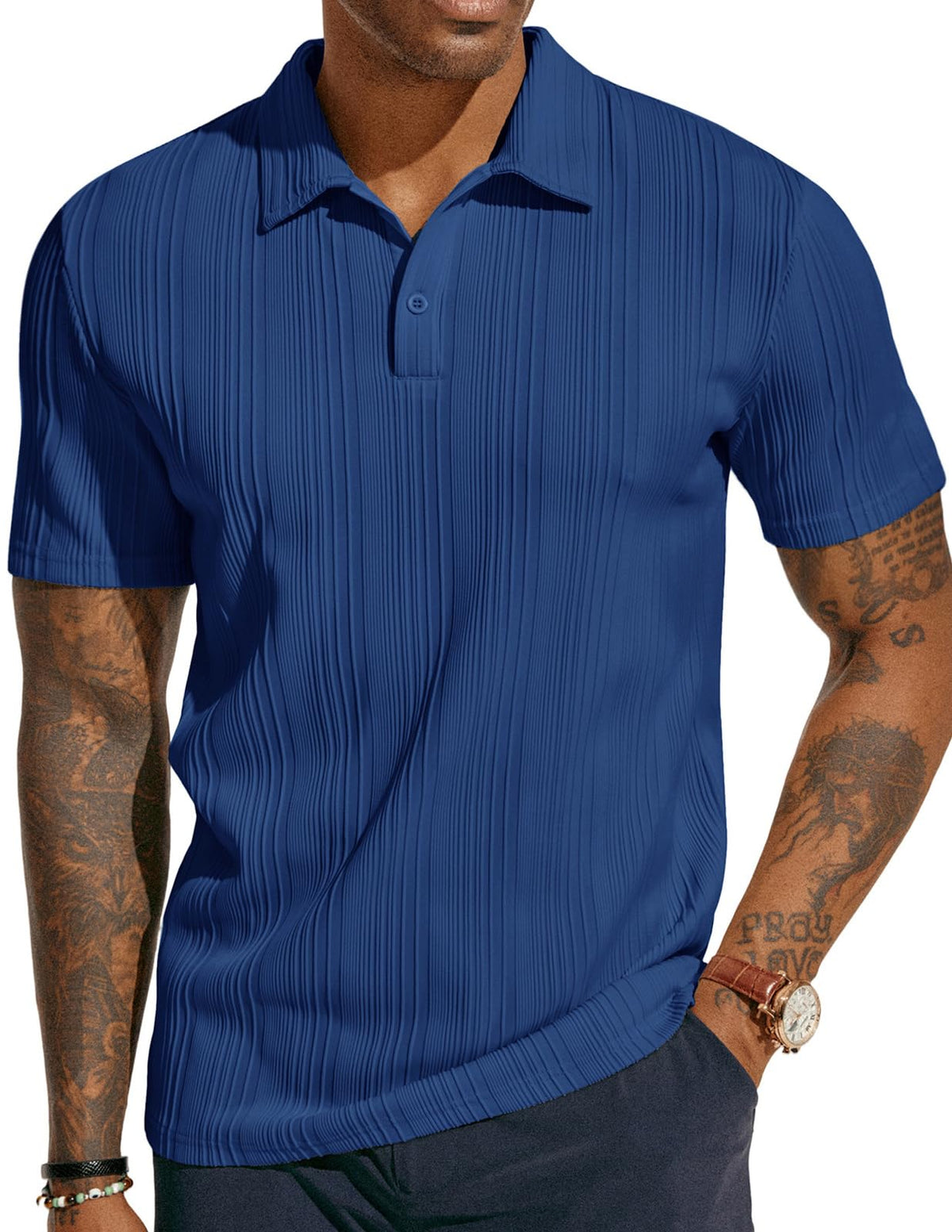 PJ PAUL JONES Mens Polo Shirts Short Sleeve Textured Knit Polos