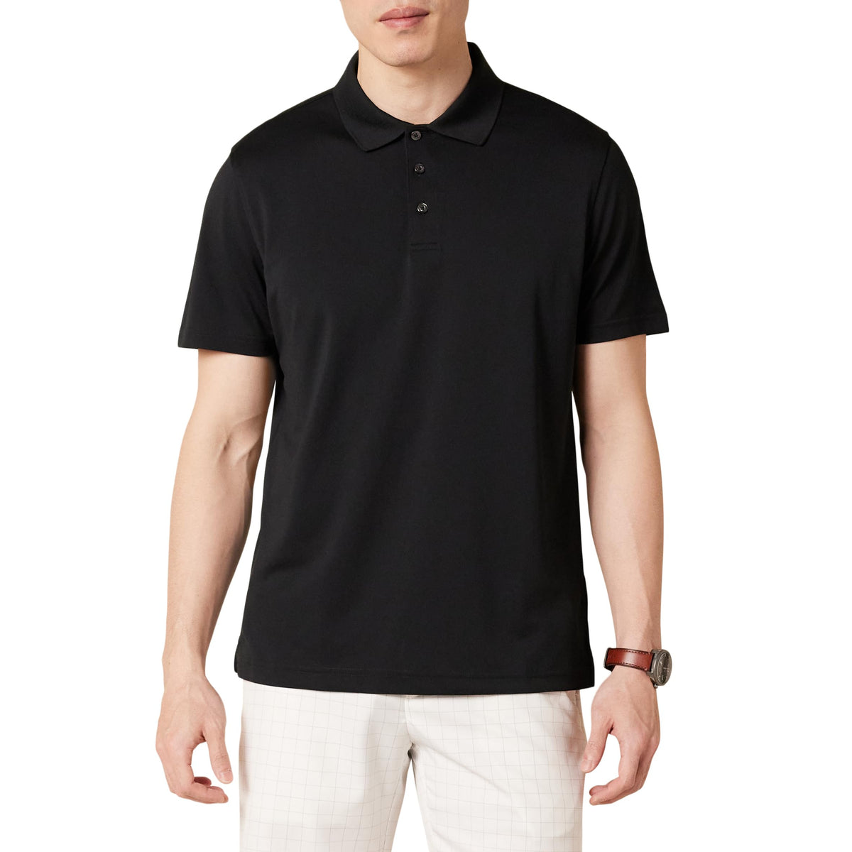Amazon Essentials Men's Moisture Wicking Golf Polo Shirt, Short Sleeve, Slim-Fit, Quick-Dry, Active Wear