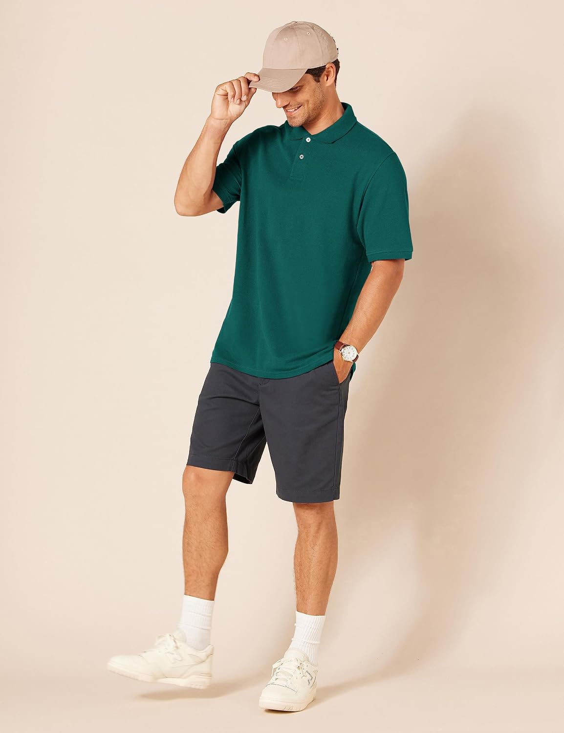 Amazon Essentials Men's Regular-Fit Cotton Pique Polo Shirt, Short Sleeve (Available in Big & Tall)