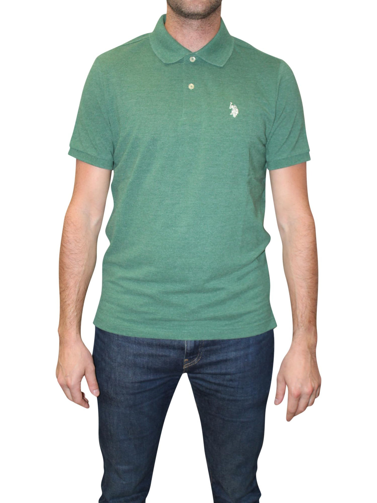 U.S. Polo Assn. Men's Classic Polo Shirt, Two-Button Closure Pique Polo Shirt, Summer Fashion Golf Shirt