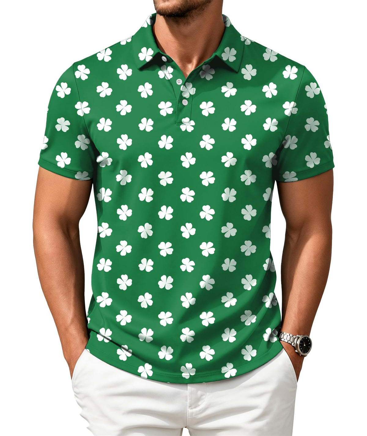 ZITY Mens Golf Shirts Short Sleeve Print Moisture Wicking Polo Shirt
