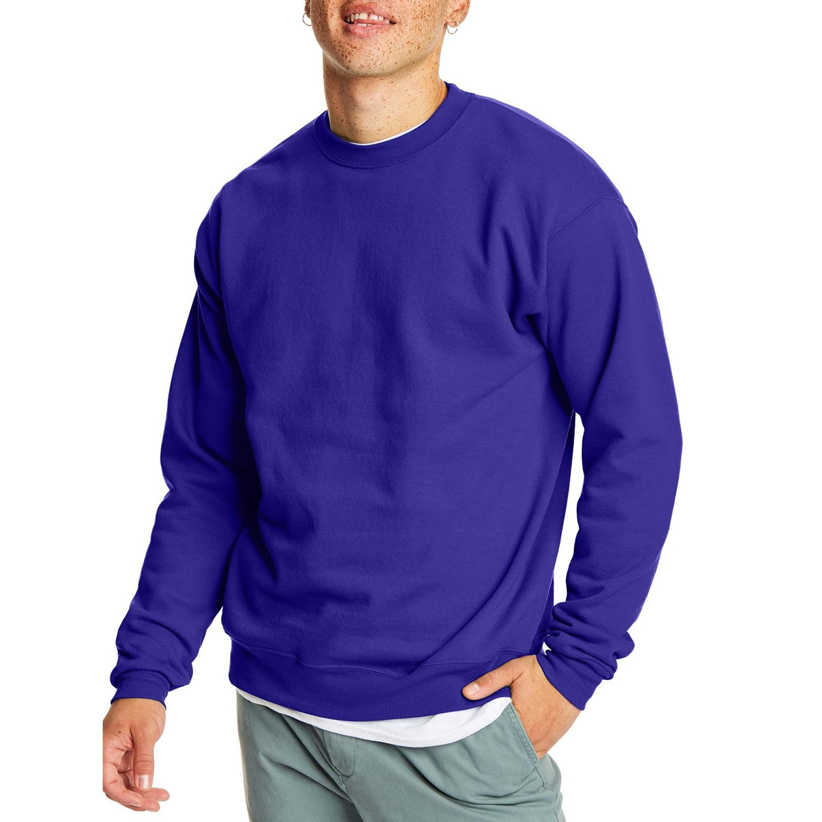 Hanes Men's Sweatshirt, EcoSmart Fleece Crewneck Sweatshirt, Big & Tall Available, 1 or 2-Pack