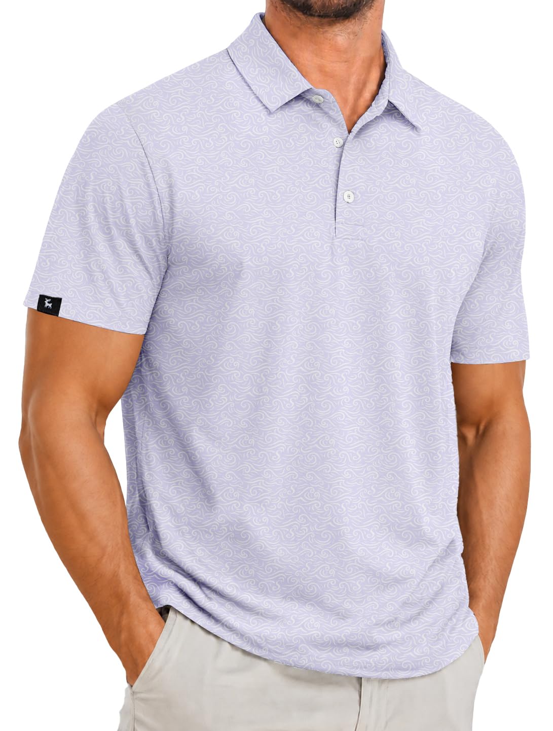 ZITY Men's Golf Polo Shirts Short Sleeve Print Patterns Moisture Wicking