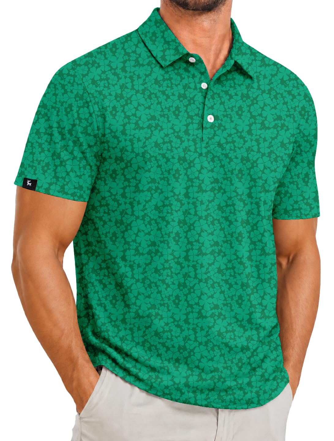 ZITY Men's Golf Polo Shirts Short Sleeve Print Patterns Moisture Wicking
