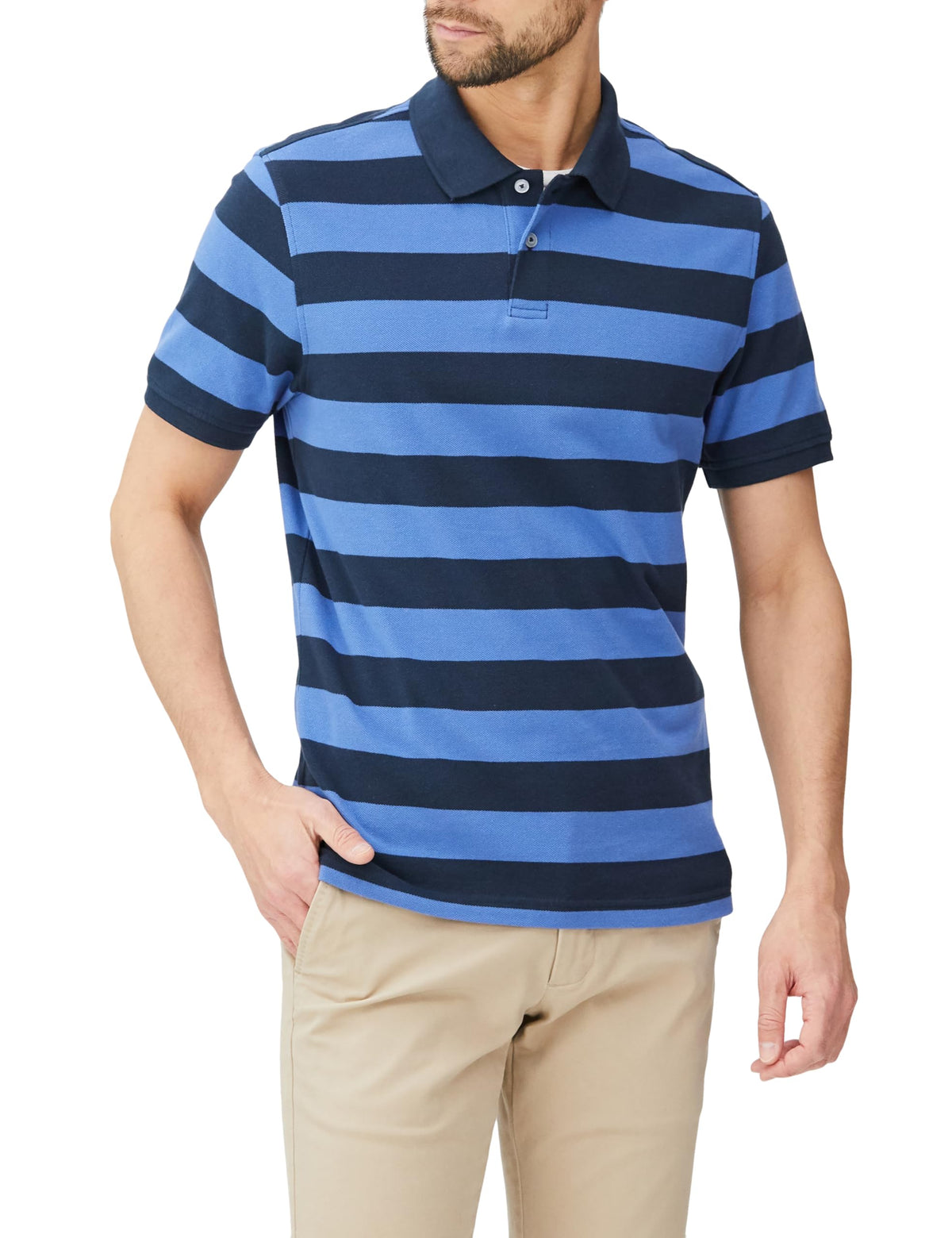 Amazon Essentials Men's Short Sleeve Slim-Fit Cotton Pique Polo Shirt, Breathable Collared