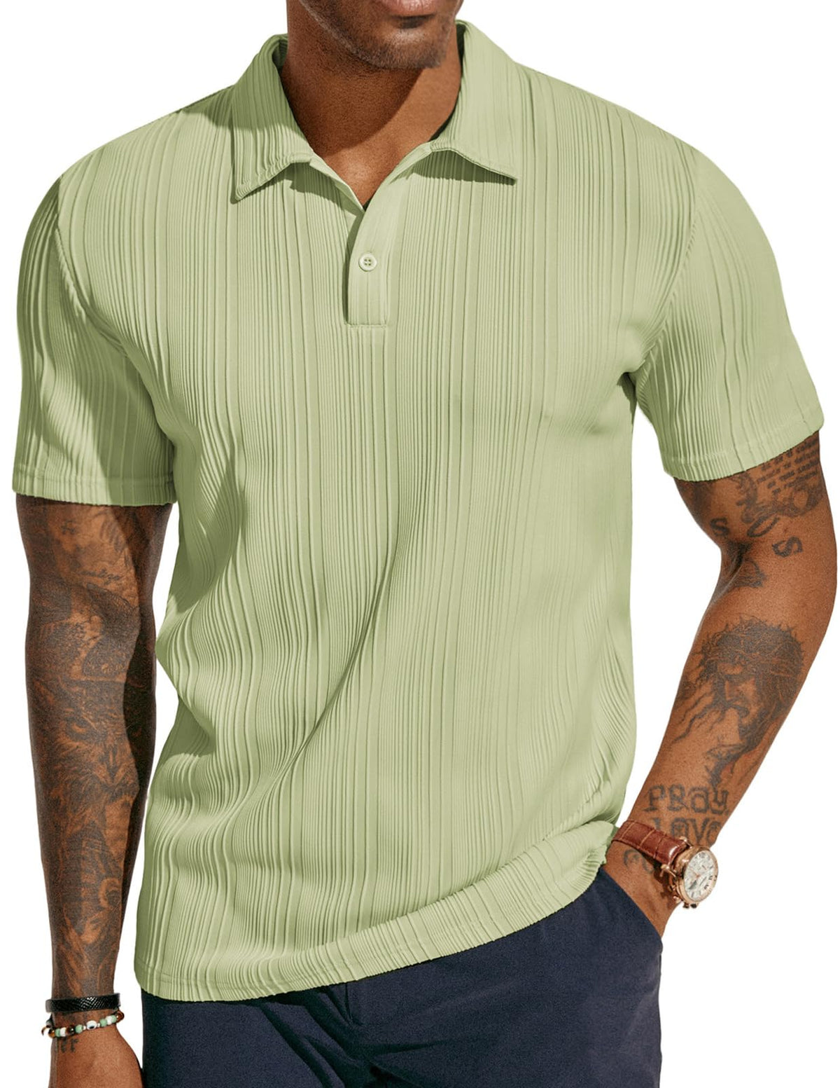PJ PAUL JONES Mens Polo Shirts Short Sleeve Textured Knit Polos