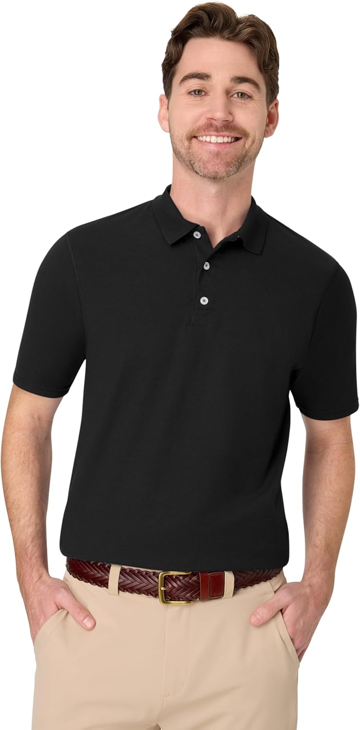 Hanes mens X-temp Performance Polo, Cotton Blend Sport Shirt for Men With Odor Control