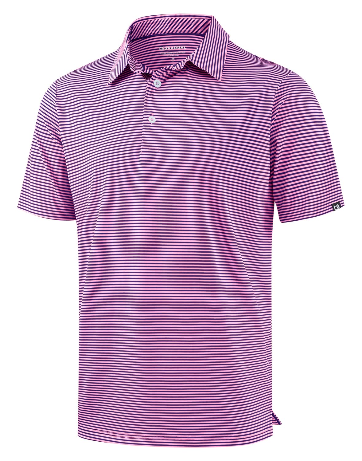 Mens Golf Shirt Dry Fit Performance Short Sleeve Striped Polo Shirts